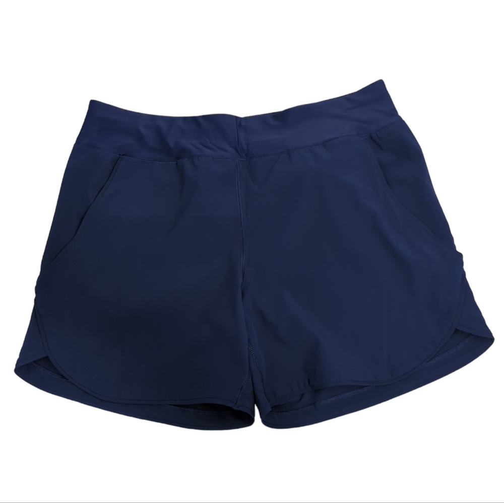 Lands' End Shorts, elastic waist, navy blue, women's size 10